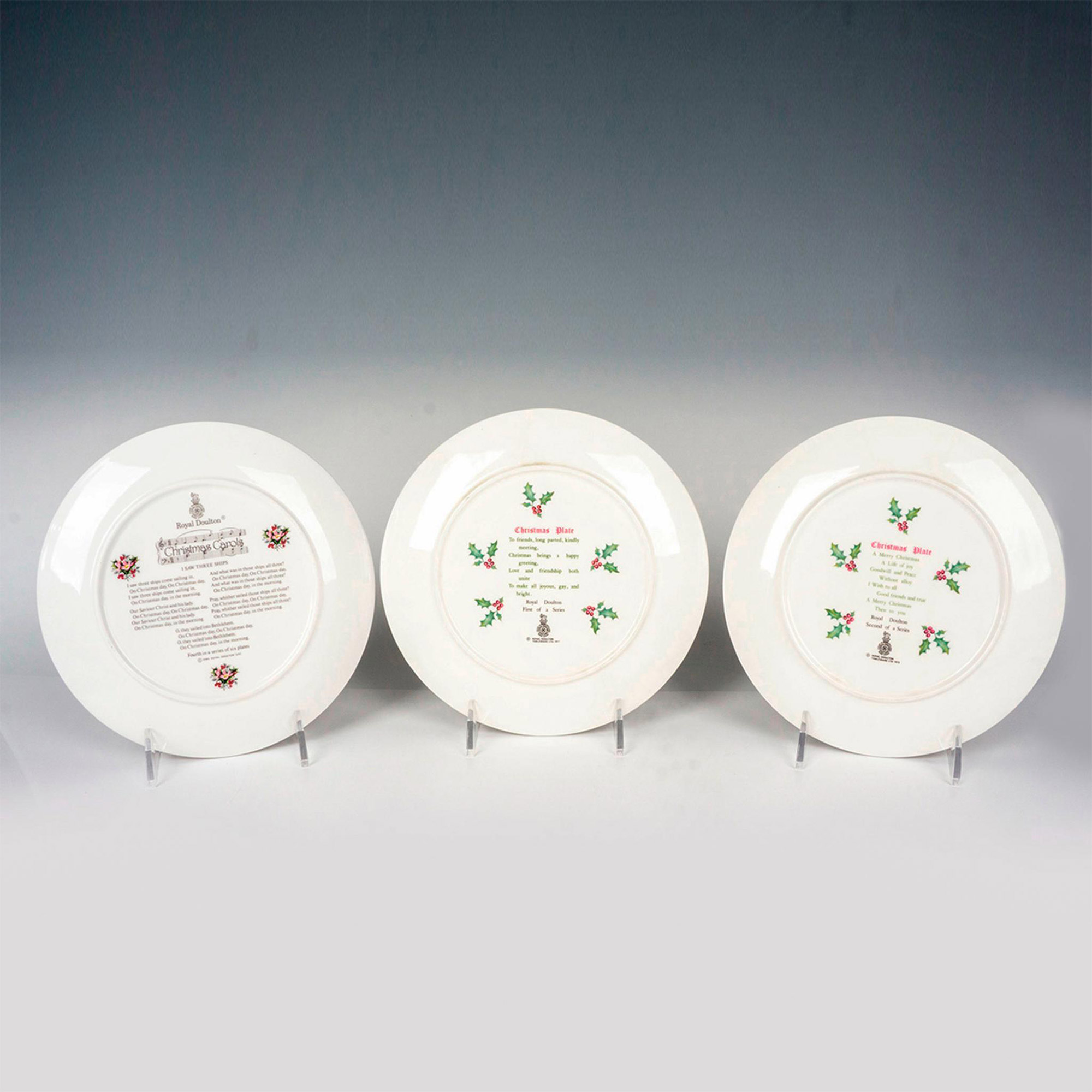 3pc Royal Doulton Porcelain Christmas Plates - Image 2 of 2