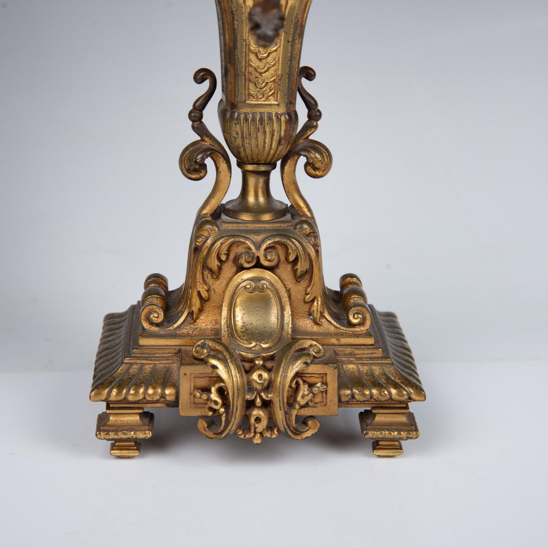 Pair of Brass Baroque Style Candelabras - Image 4 of 8