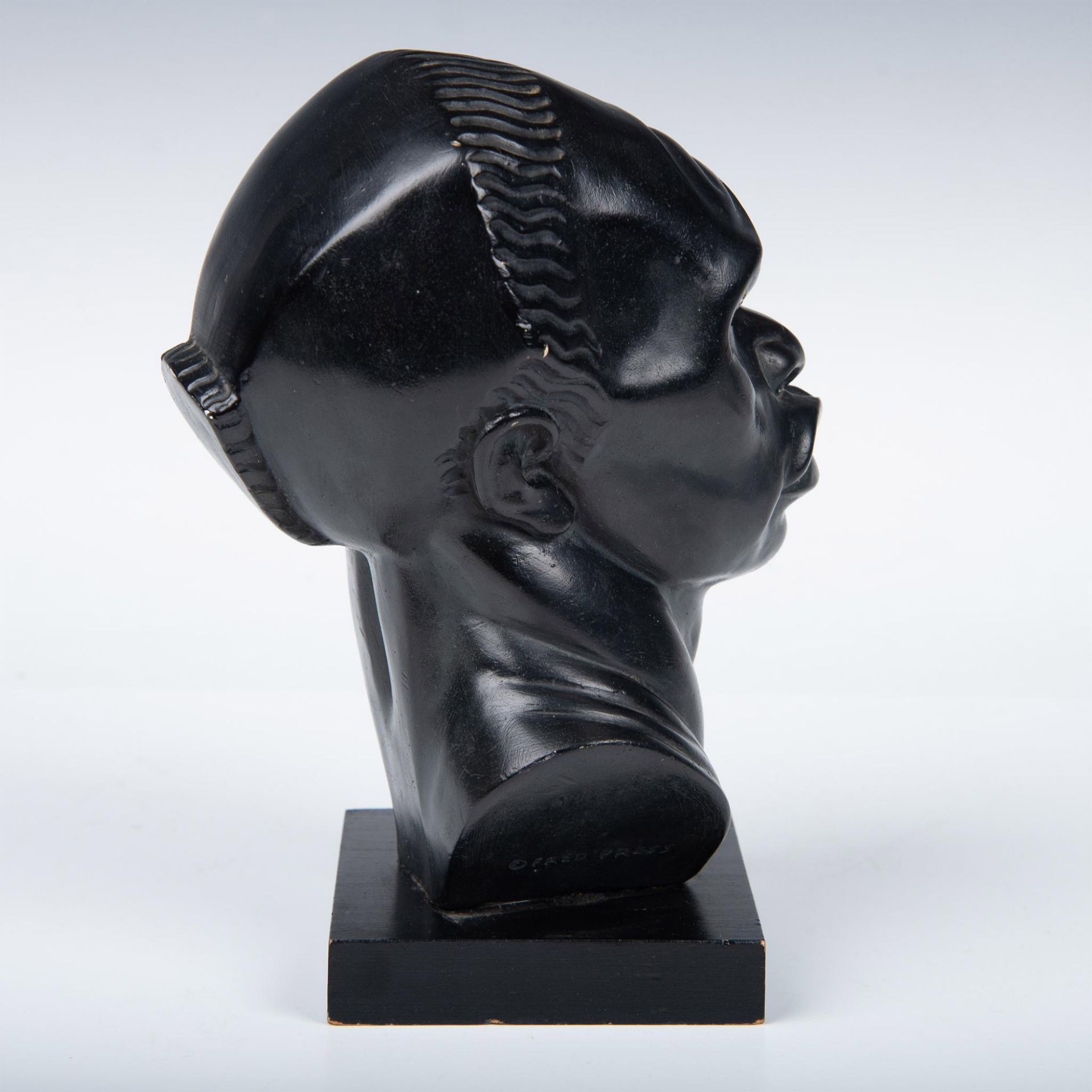Fred Press Art Deco Plaster African Male Bust - Bild 4 aus 6