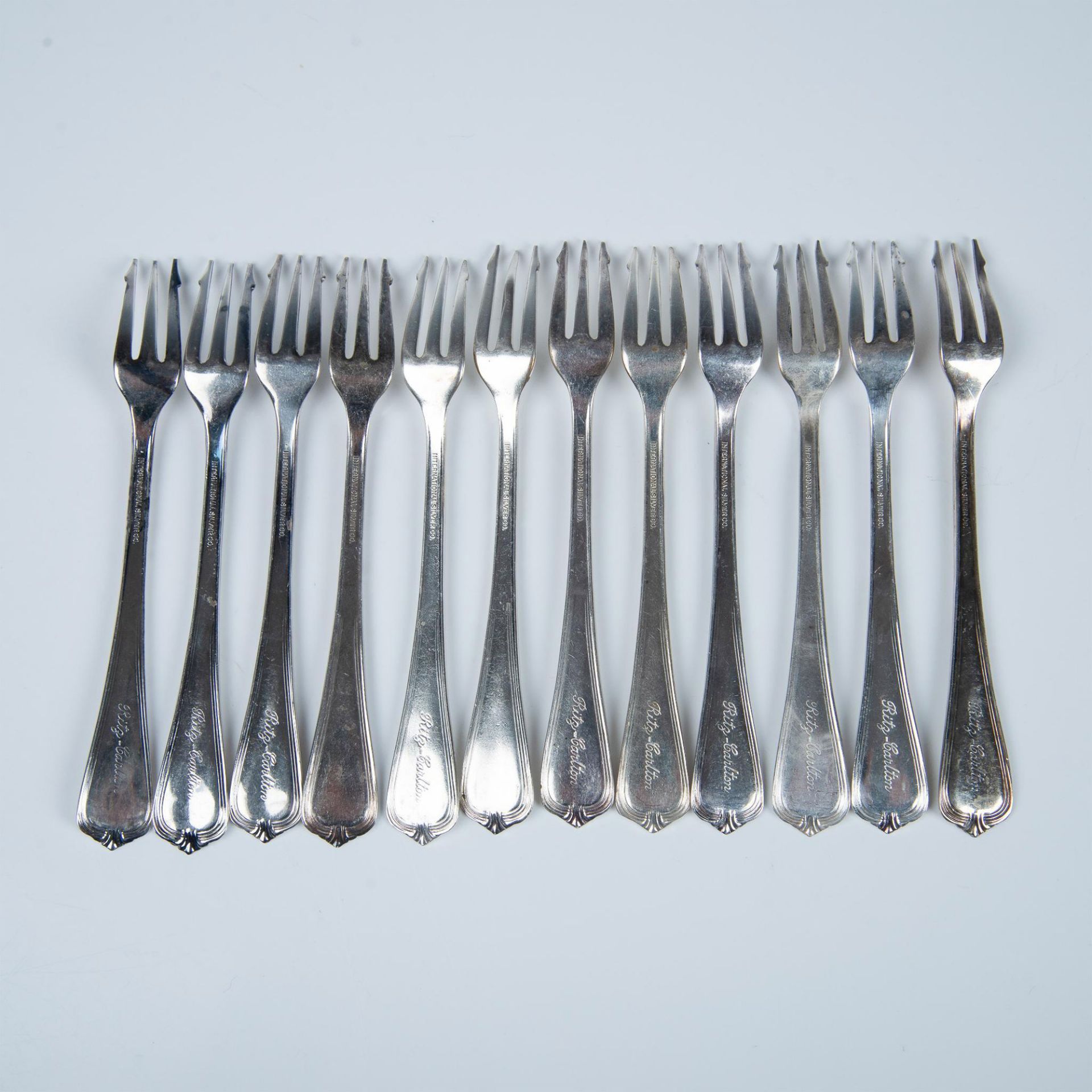 12pc Ritz-Carlton Cocktail Forks, International Silver Co. - Image 2 of 5