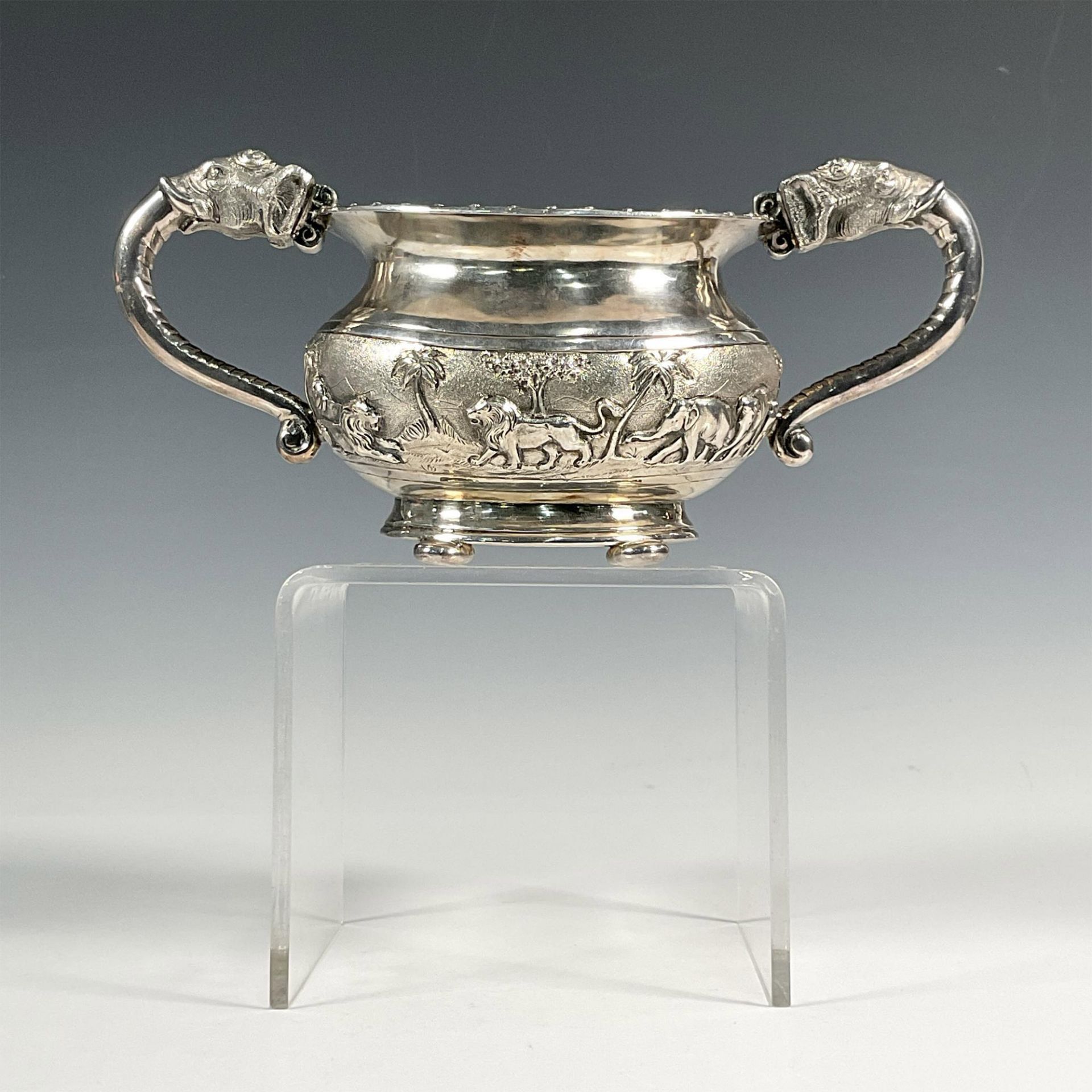 Indian Silver Double Handle Sugar Bowl - Bild 7 aus 7