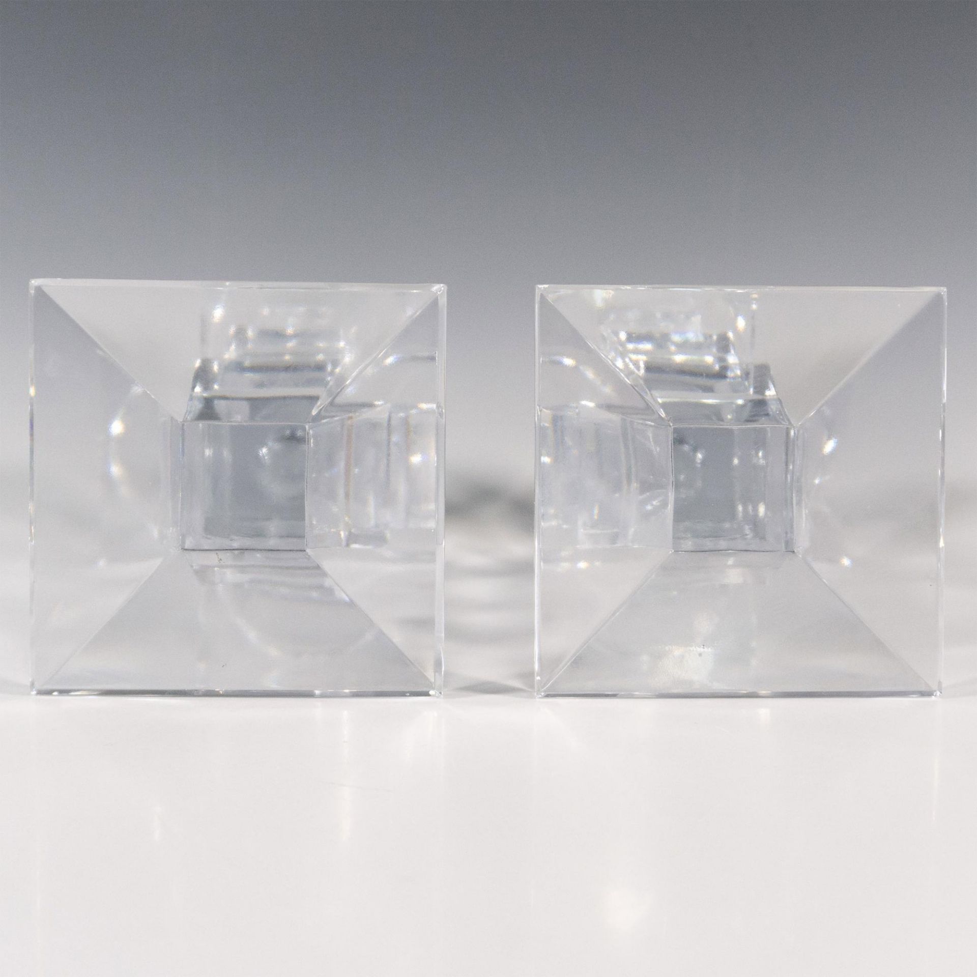 Pair of Crystal Candle Holders, Rectangular Prism - Bild 3 aus 3