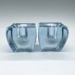 2pc Skurf Art Glass Candle Holders