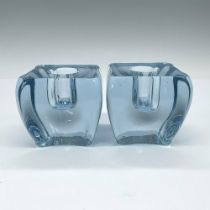 2pc Skurf Art Glass Candle Holders