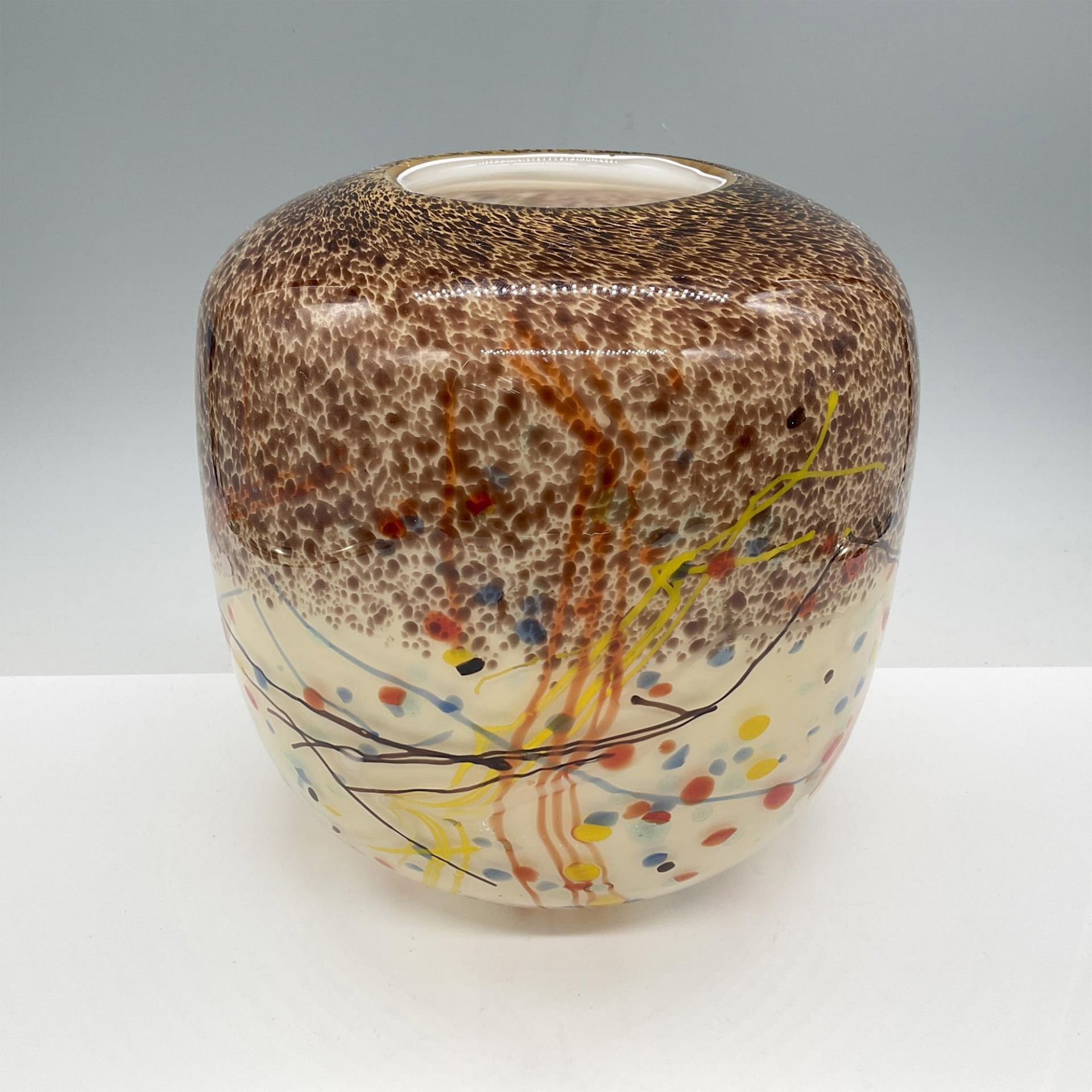 Modern Art Glass Vase, Speckled Pattern