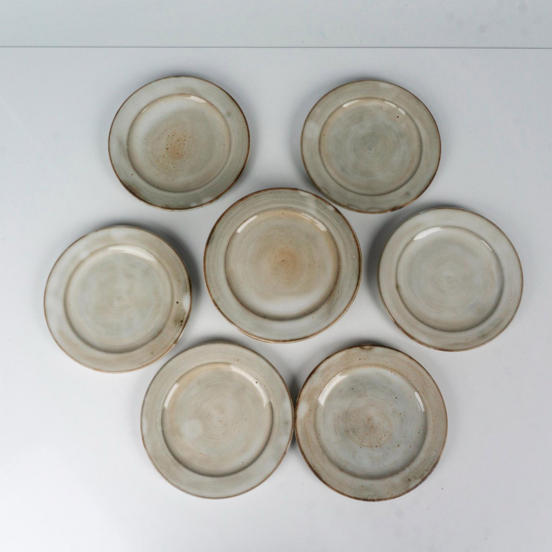 12pc Jacques Pouchain (Attributed) Glazed Small Stoneware Plates - Image 3 of 6
