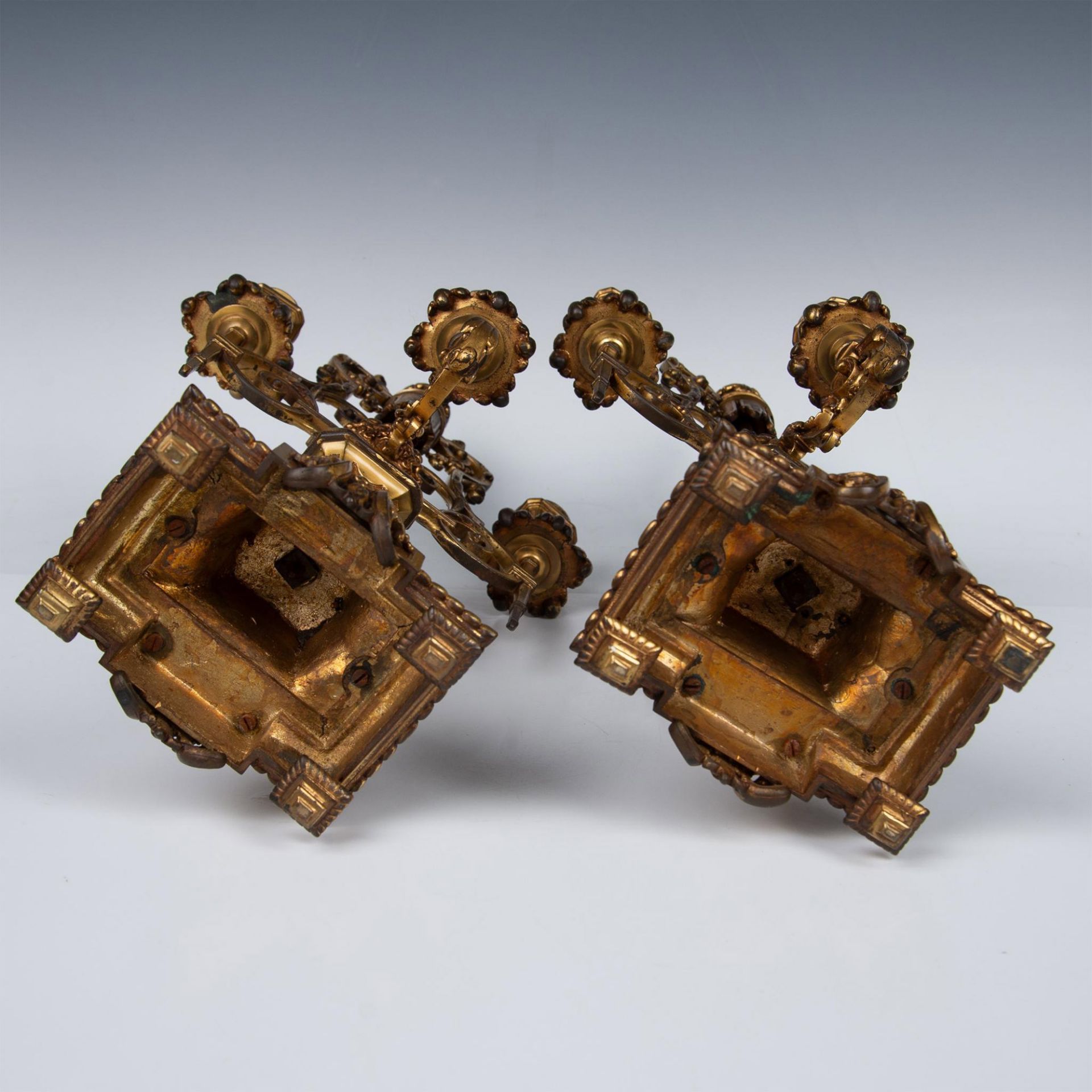Pair of Brass Baroque Style Candelabras - Bild 8 aus 8