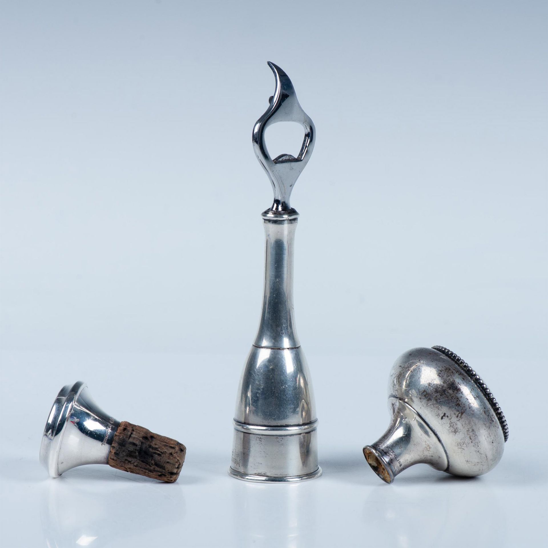 3pc Sterling Silver Bottle Service Grouping - Image 2 of 7