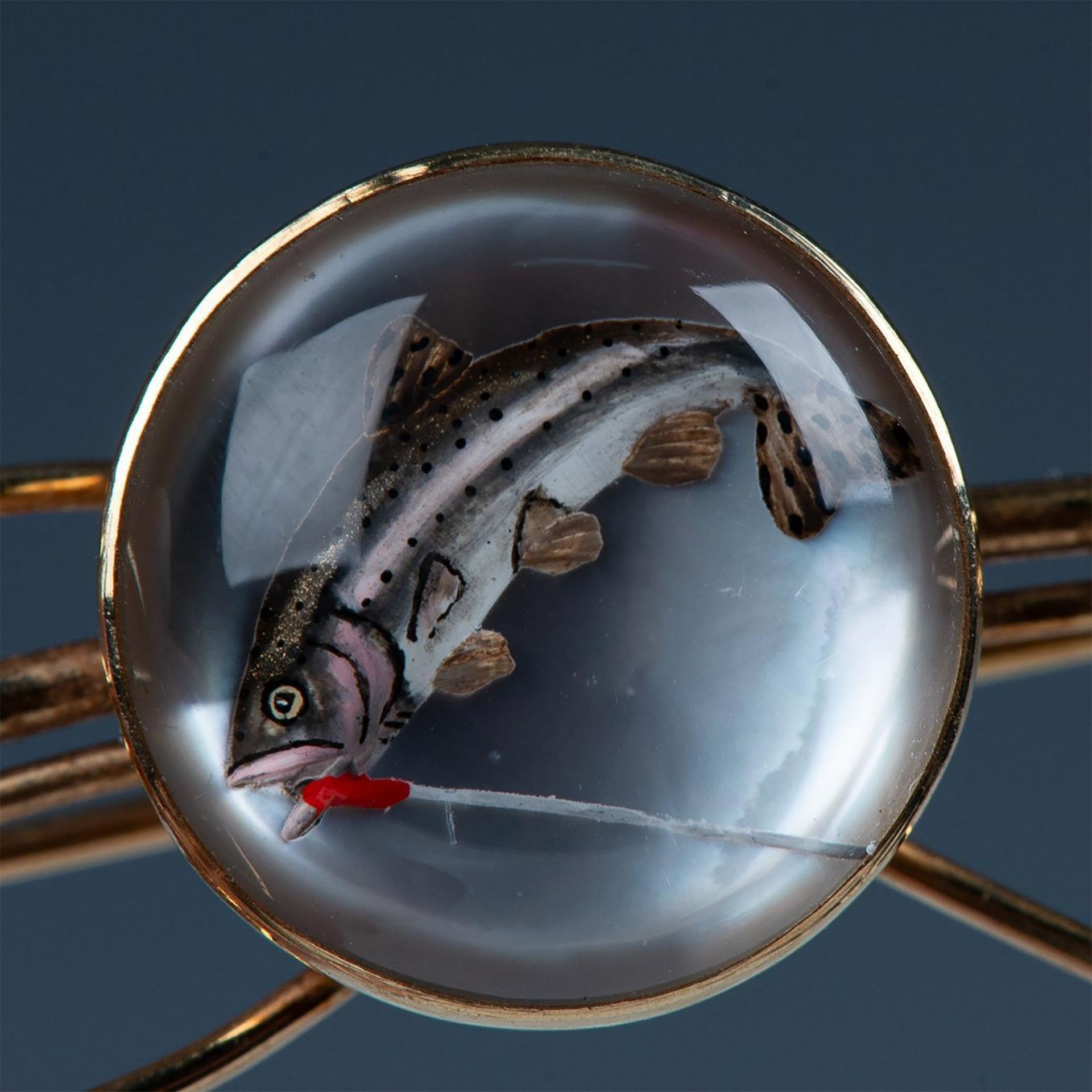 Essex Reverse Painted Crystal Fish Pin - Image 6 of 6