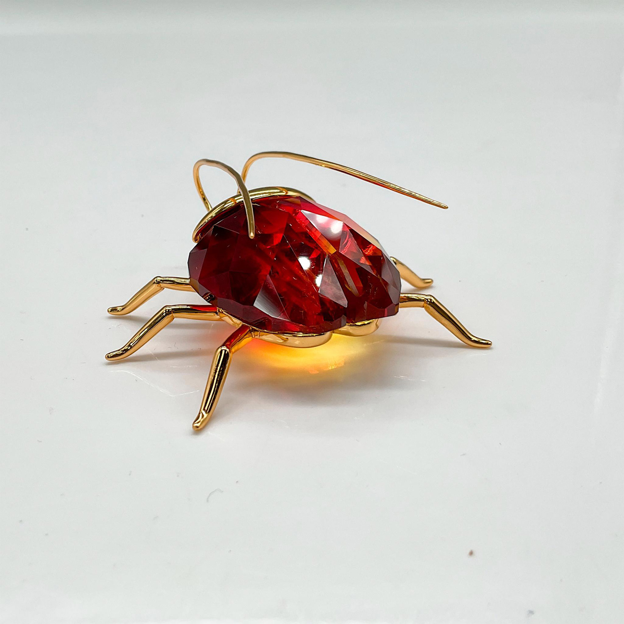 Daniel Swarovski Crystal Brooch, Amazar Fire Opal Beetle - Image 2 of 4
