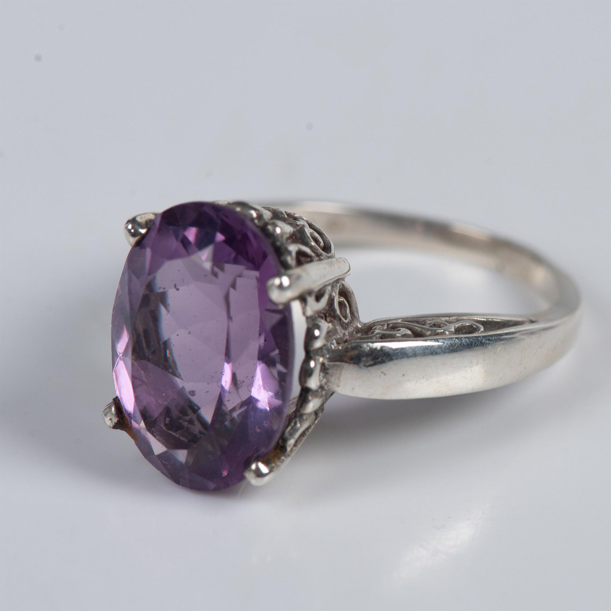 Fabulous Hand Crafted Kabana Sterling Silver & Amethyst Ring - Image 2 of 7