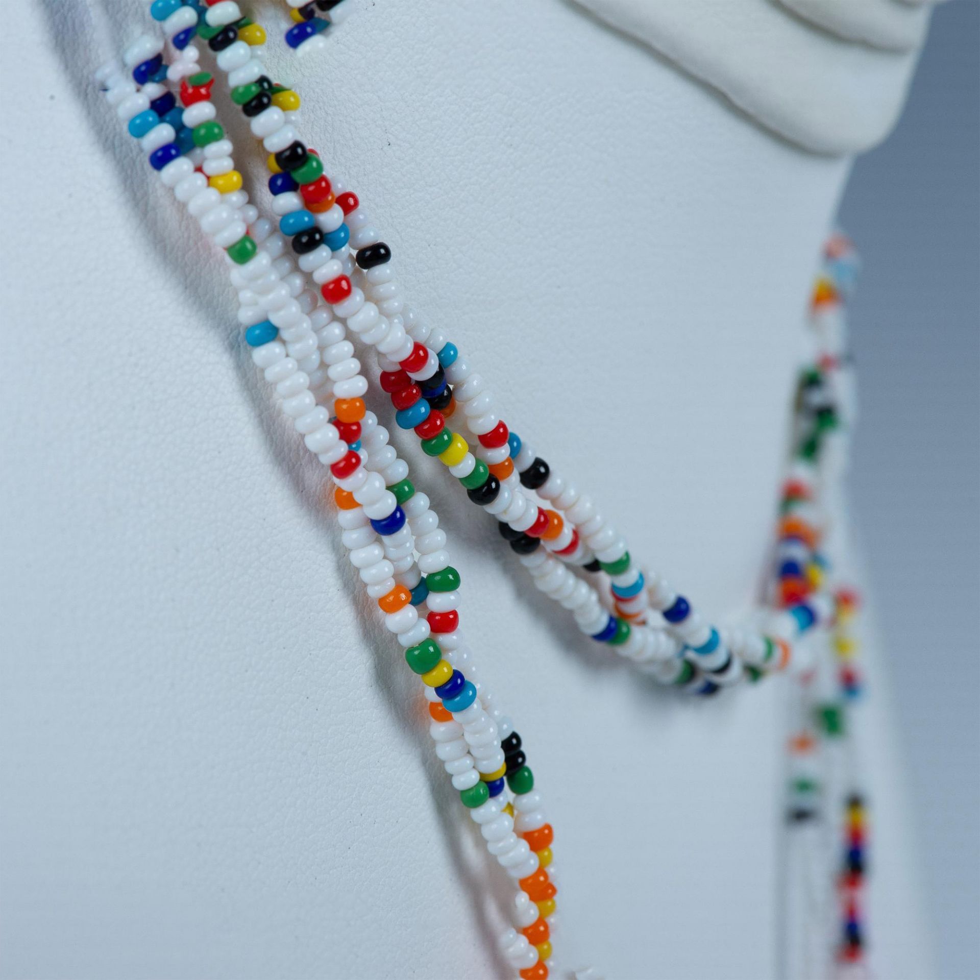 Native American Colorful Handmade Beaded Tassel Necklace - Image 4 of 4