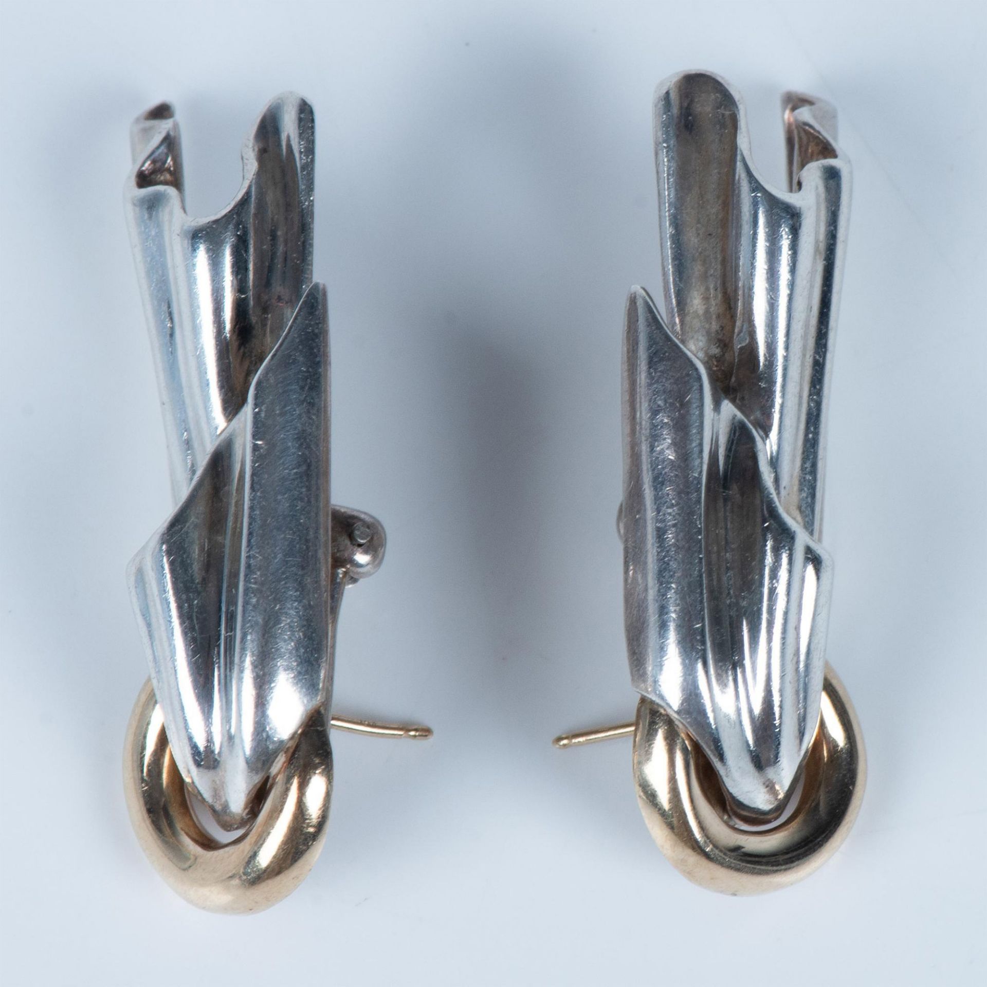 Tiffany & Co. Sterling Silver and Gold Earrings - Bild 5 aus 7