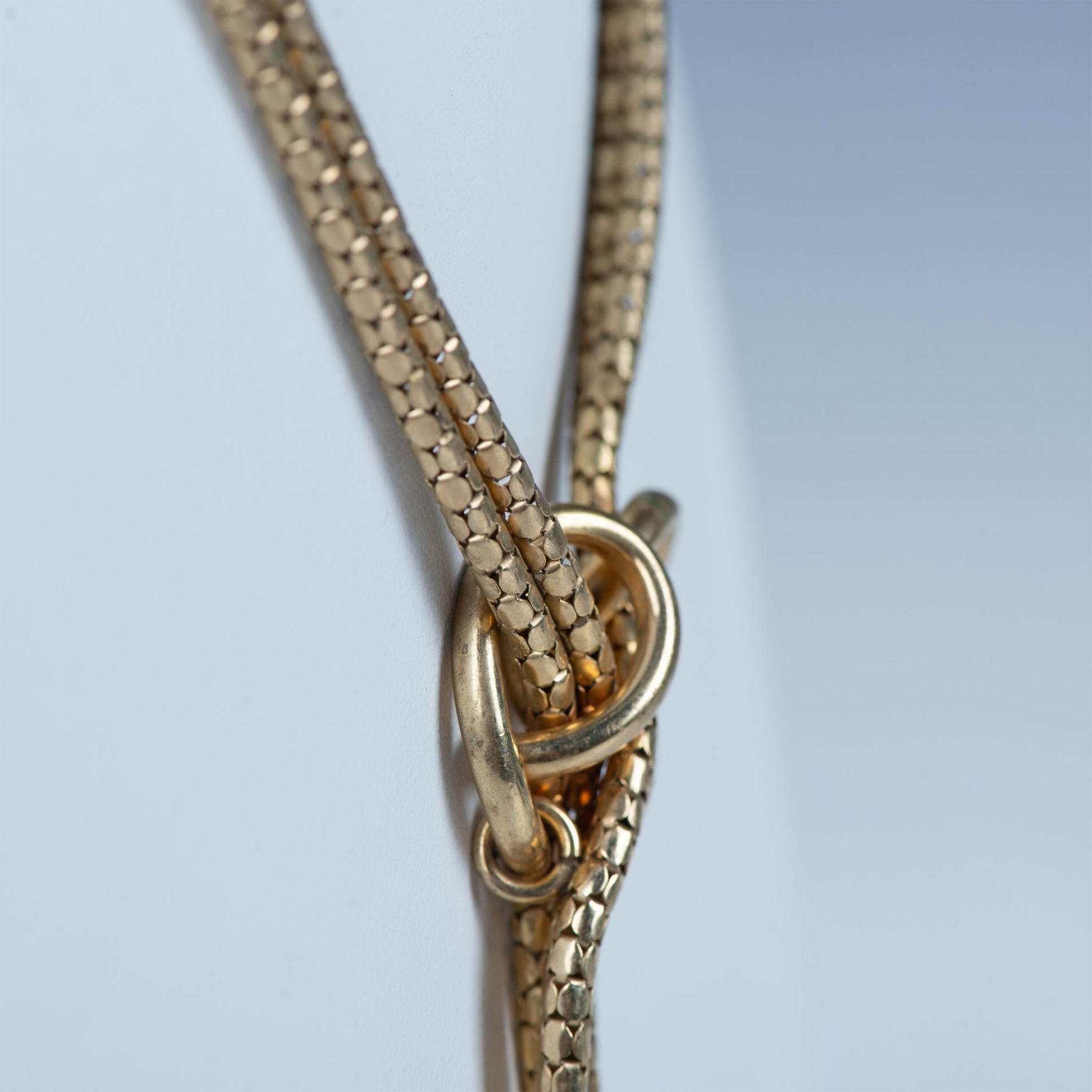 Fancy Gold Metal Lariat Necklace - Image 2 of 3