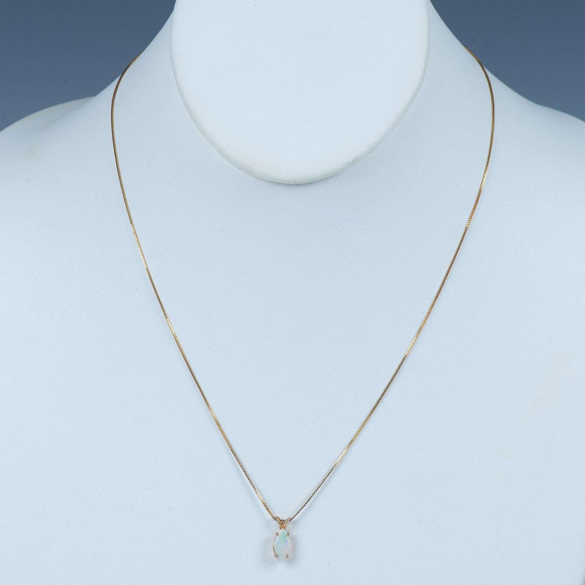Delicate 14K Yellow Gold and Opal Necklace - Image 2 of 5