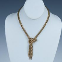 Fancy Gold Metal Lariat Necklace