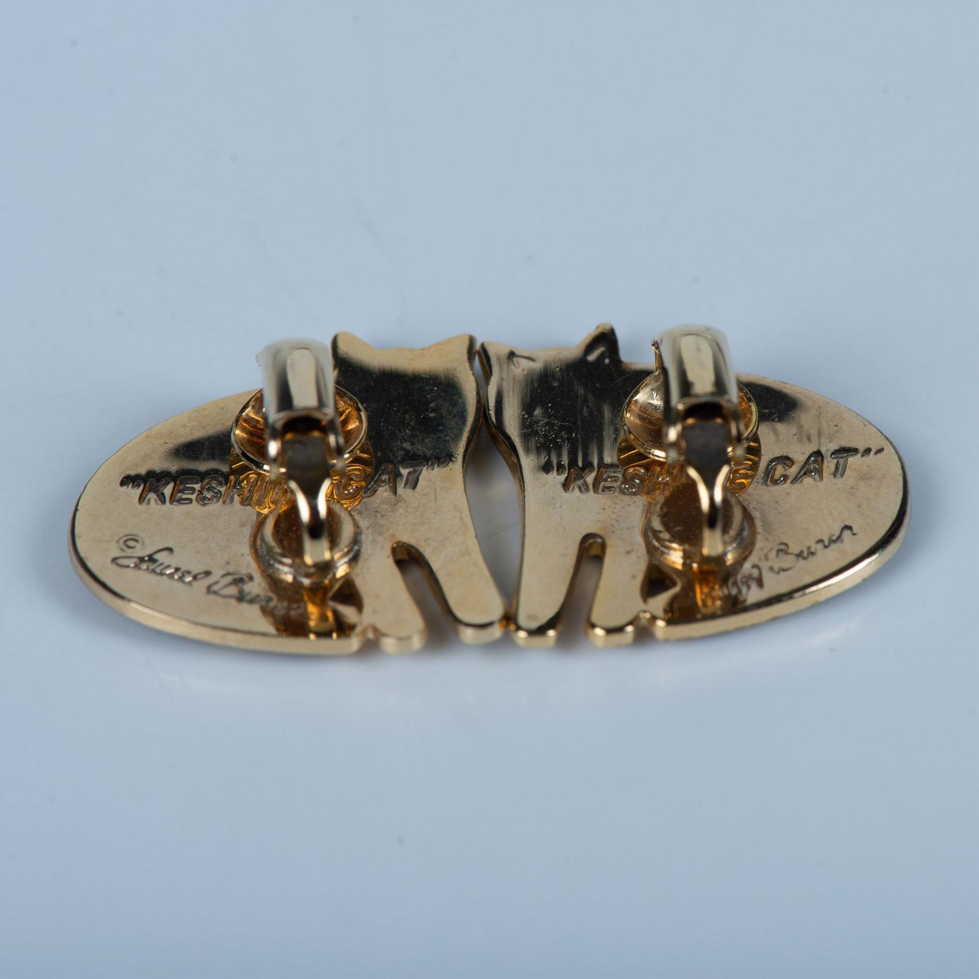 2pc Set Laurel Burch Keshire Cat Pin & Clip-On Earrings - Image 5 of 6