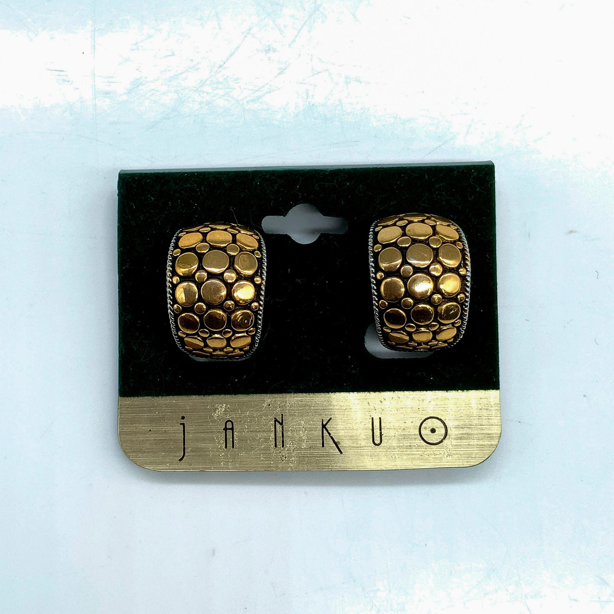 Jankuo Pretty Silver and Gold Tone Clip On Earrings