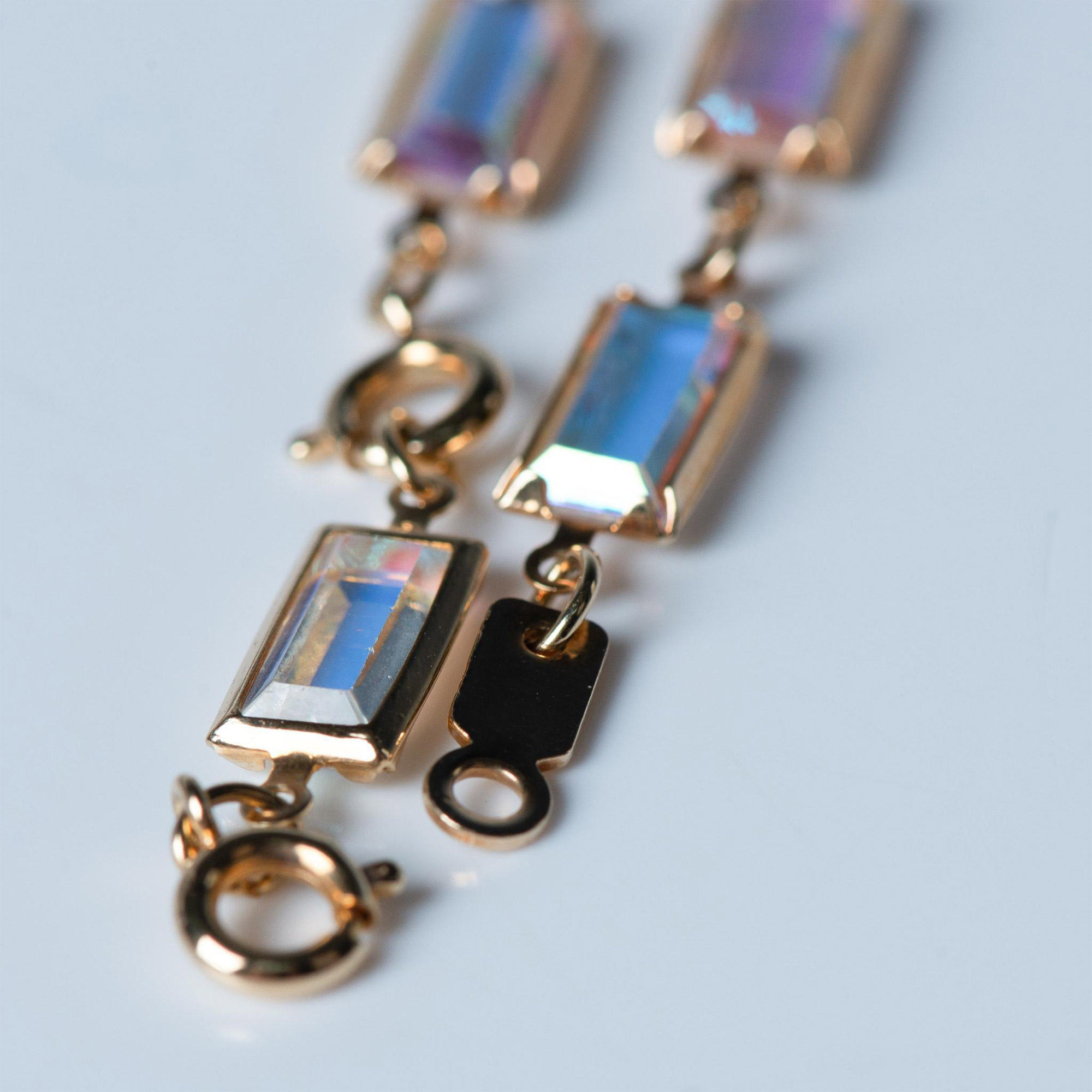 Elegant Swarovski Iridescent Crystal Gold-Plated Bracelet - Image 3 of 3