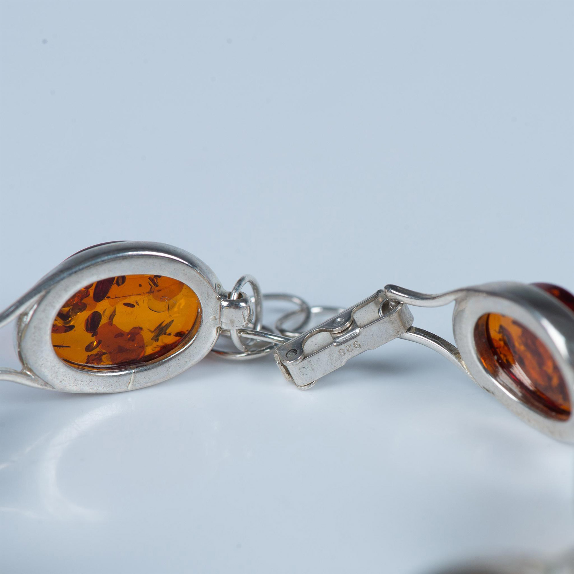 Beautiful Sterling Silver & Multicolor Amber Bracelet - Image 3 of 5