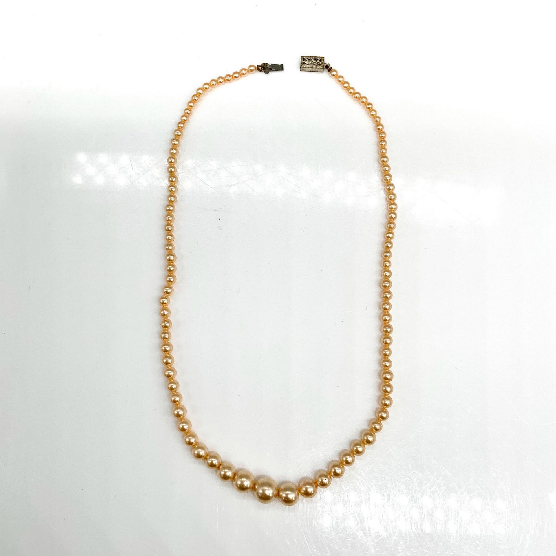 Elegant Faux Golden Pearl Necklace - Bild 2 aus 2