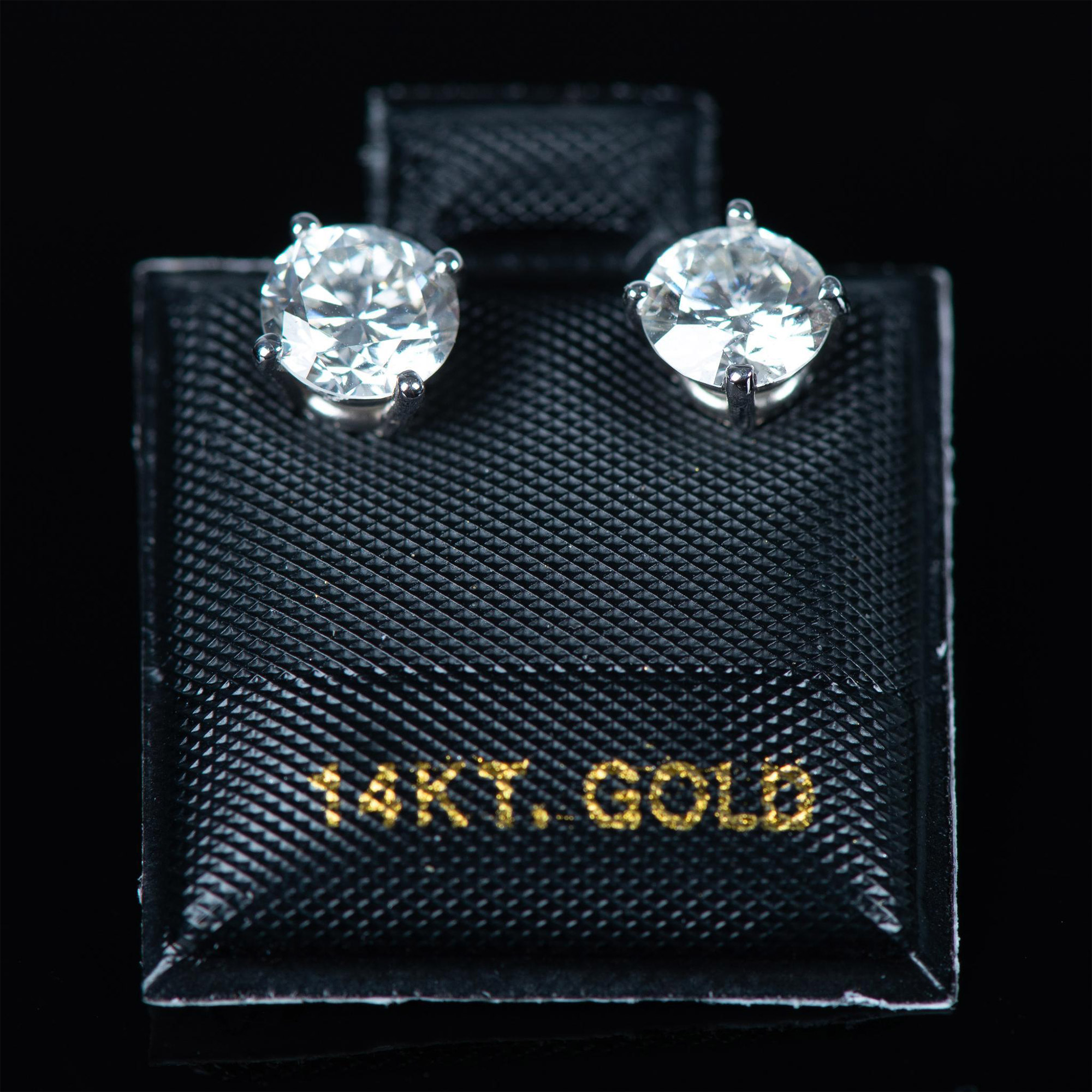 Beautiful 14K White Gold and Lab Diamond Earrings