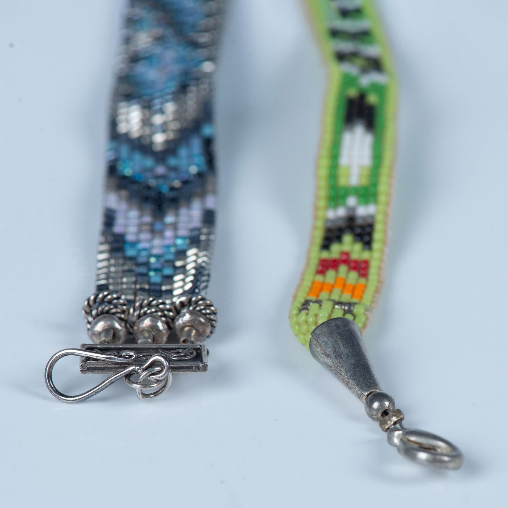 2pc Native American Hand-Woven Bead Bracelets - Image 3 of 5