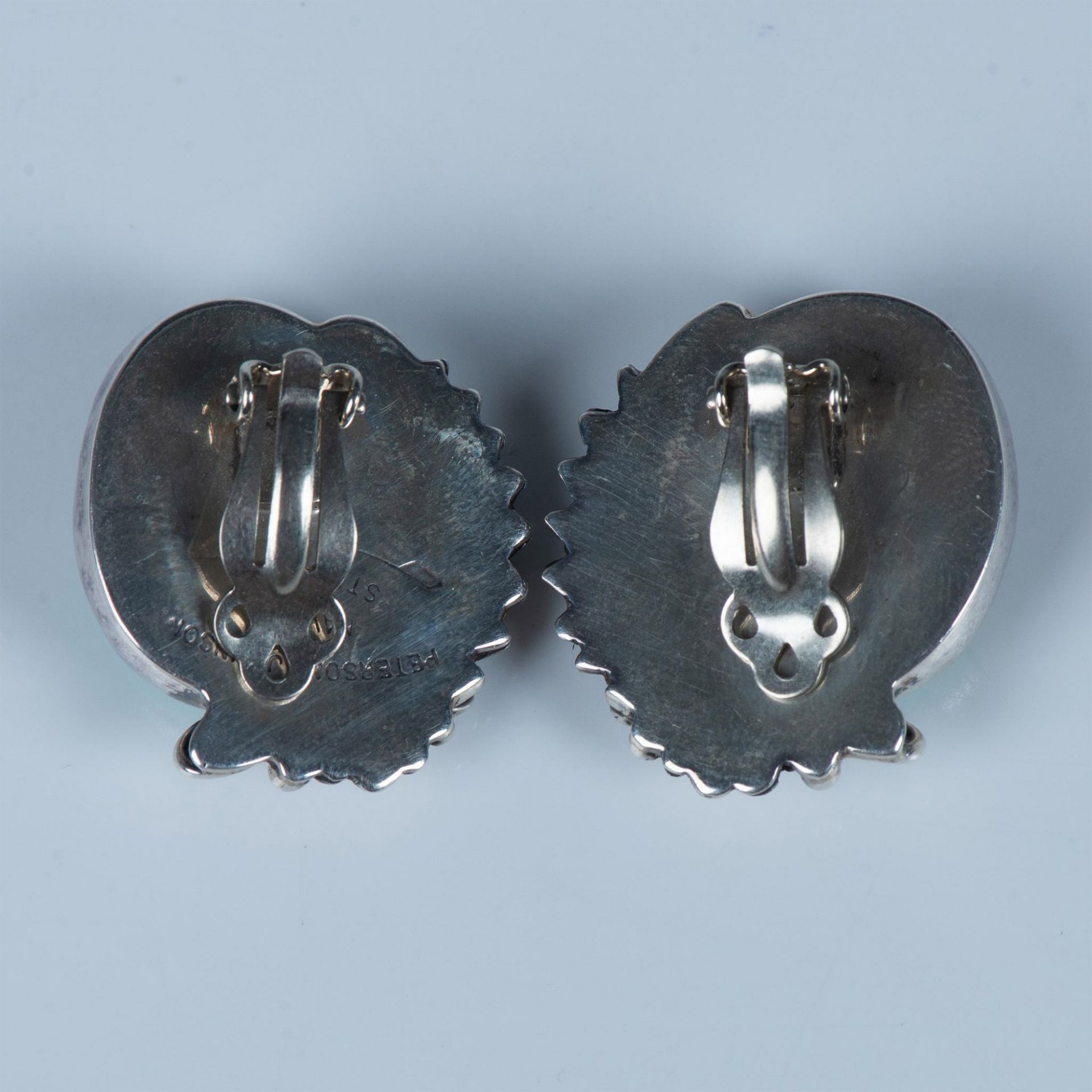 Peterson Johnson Navajo Sterling & Turquoise Clip Earrings - Bild 2 aus 4