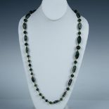 Gorgeous Green Wire Wrapped Art Glass Bead Necklace
