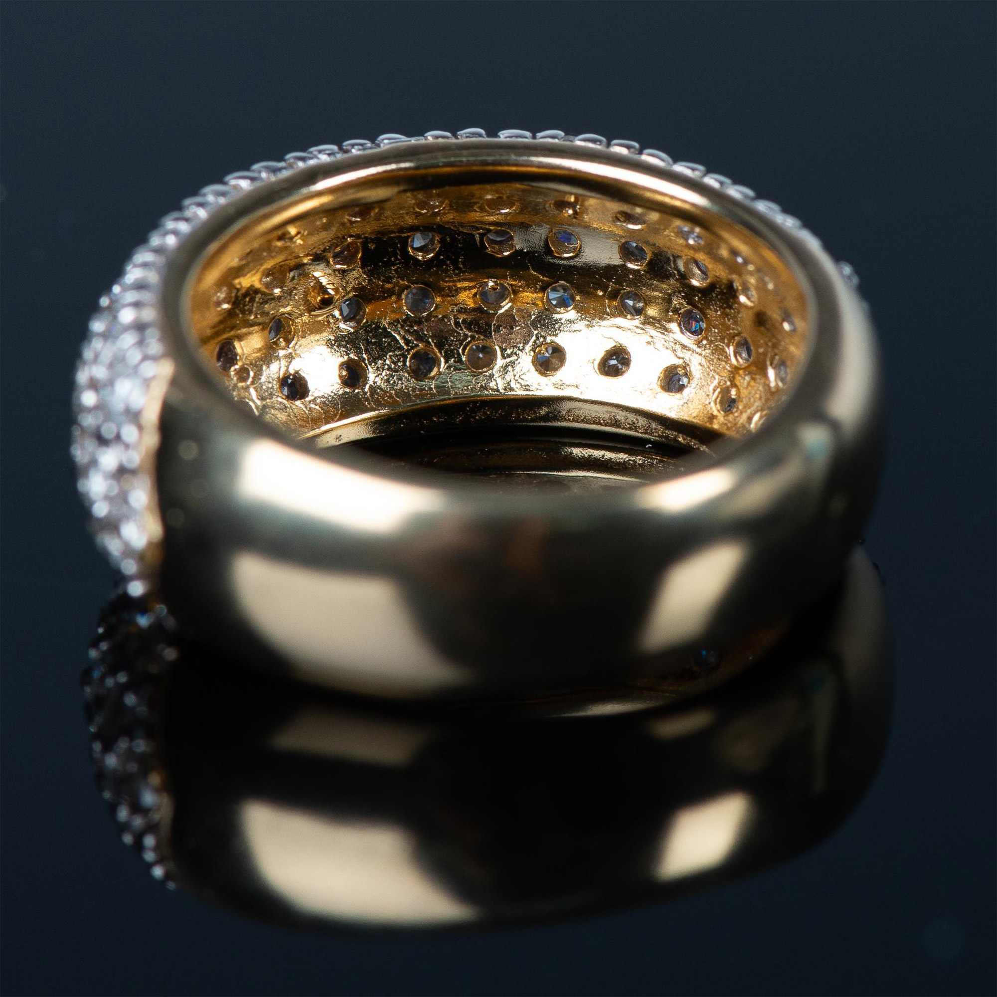 Bold 14K Yellow Gold & Diamond Ring Band - Image 3 of 9
