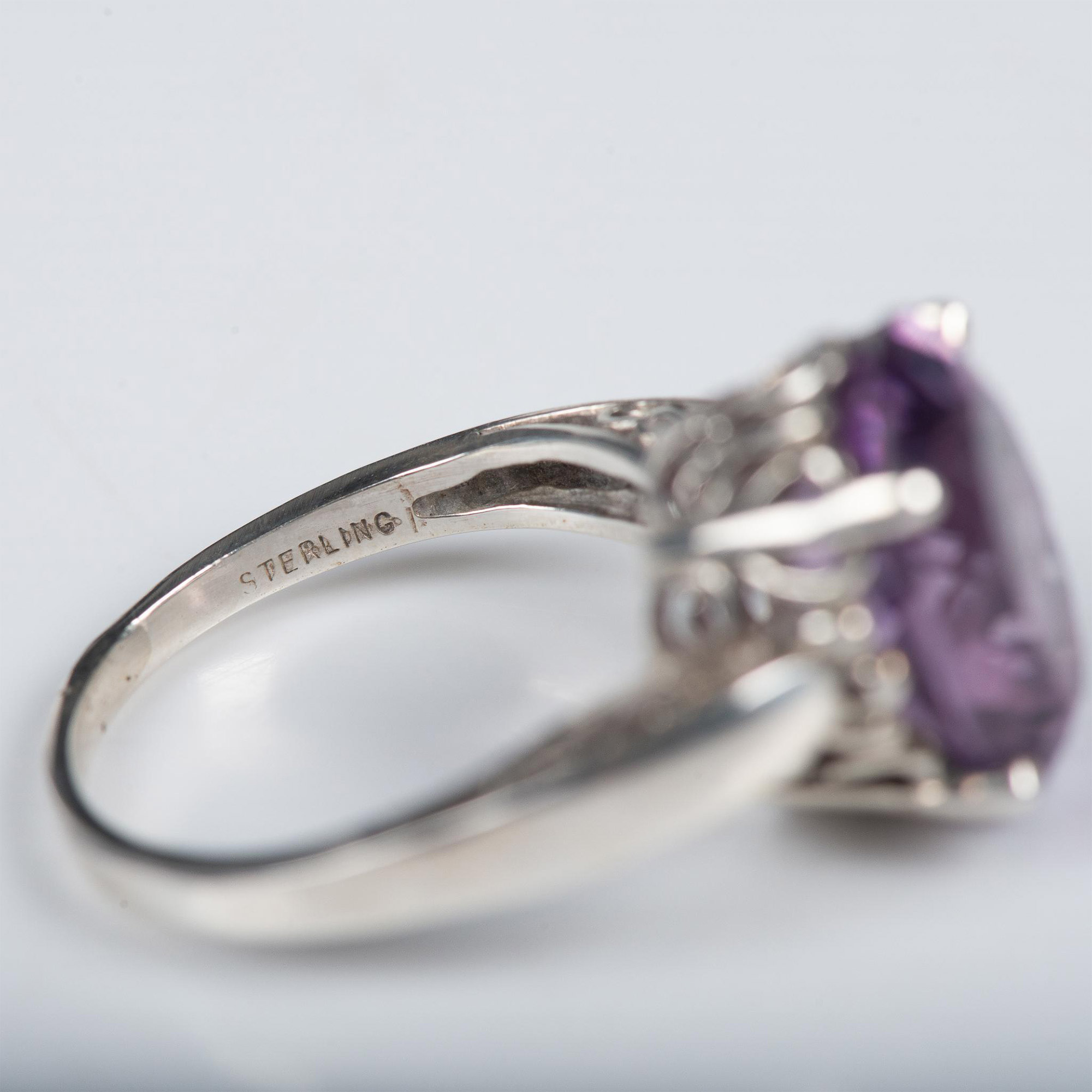 Fabulous Hand Crafted Kabana Sterling Silver & Amethyst Ring - Image 7 of 7