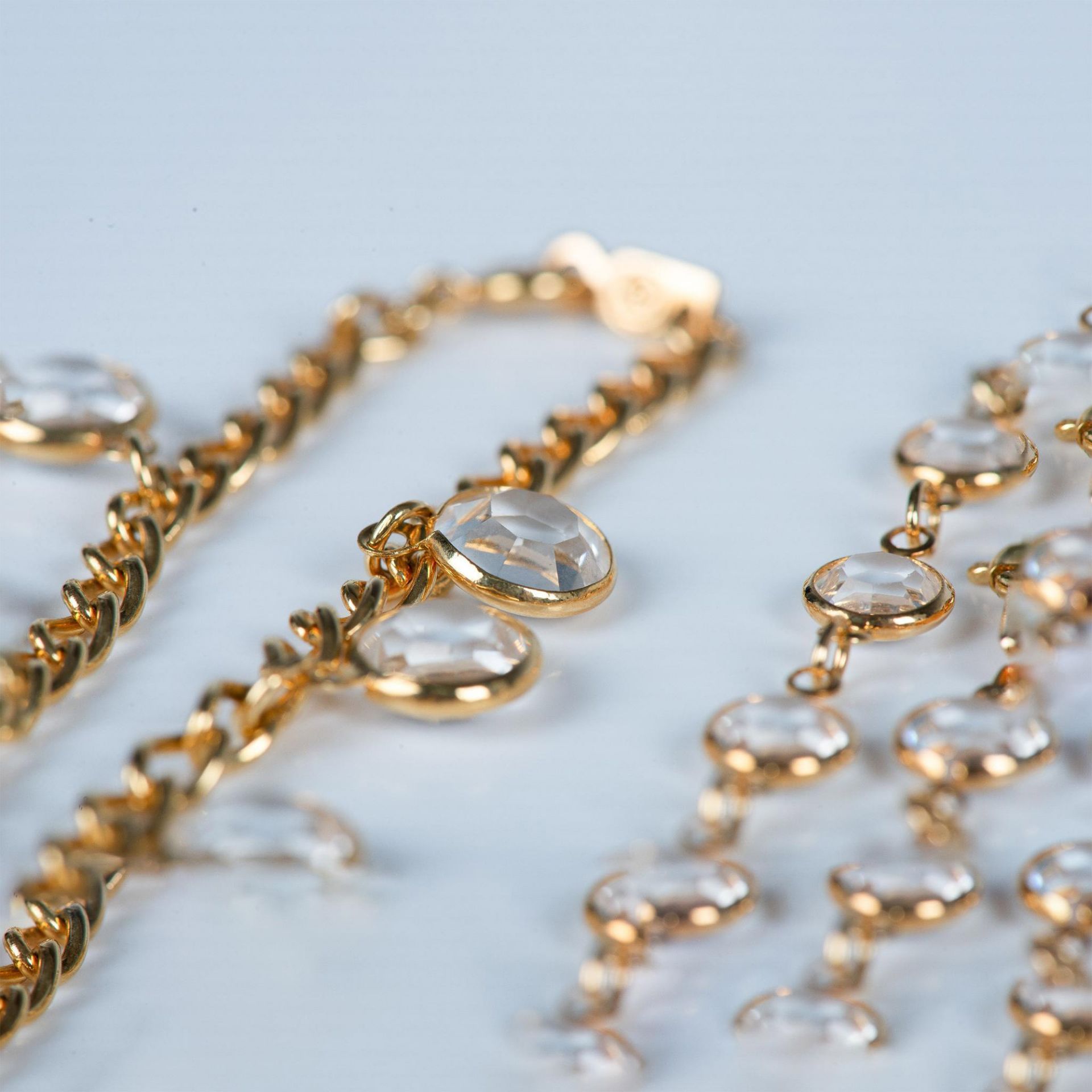 2pc Swarovski Gold-Plated Clear Crystal Bracelets - Bild 3 aus 5