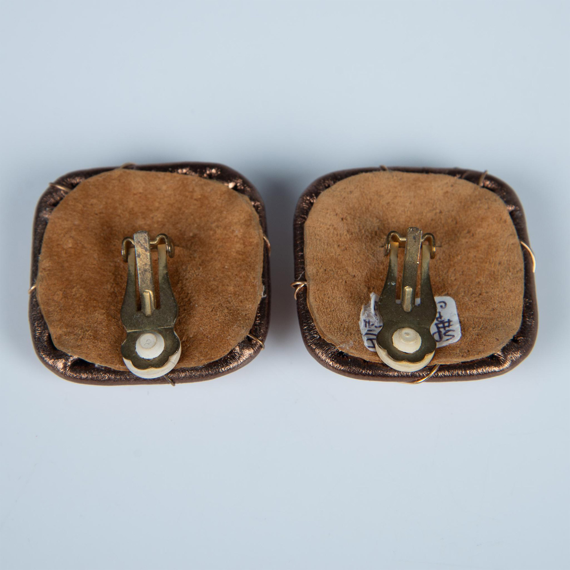 Bold Bronze Cushion Copper Wire Clip-On Earrings - Bild 2 aus 3