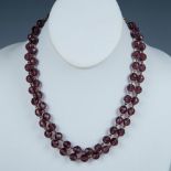 Pretty Double Strand Purple Bead Necklace