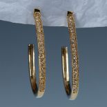 Chic Gold Metal & Crystal J-Hoop Earrings
