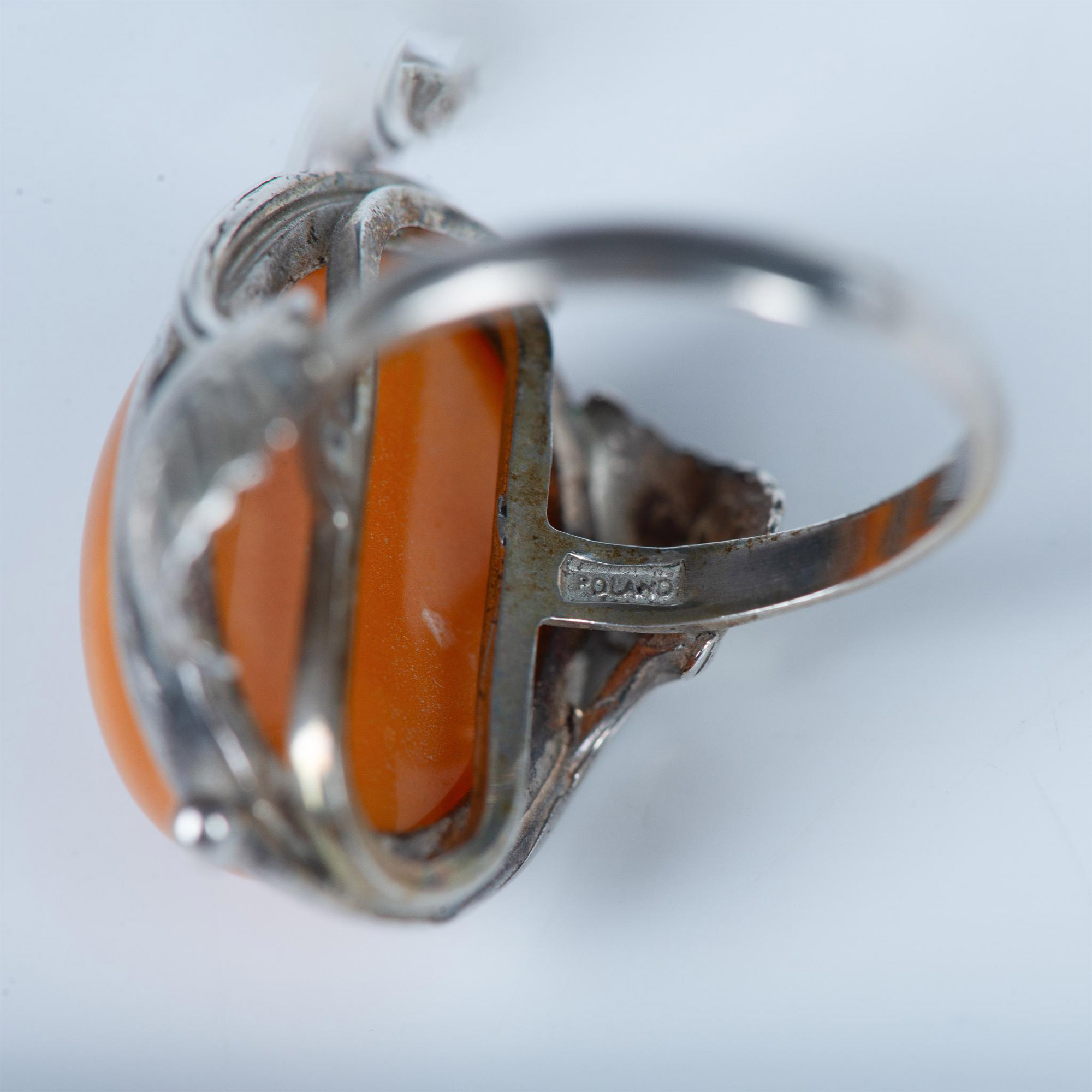 Gorgeous Baltic Amber & Sterling Silver Ring - Image 2 of 6