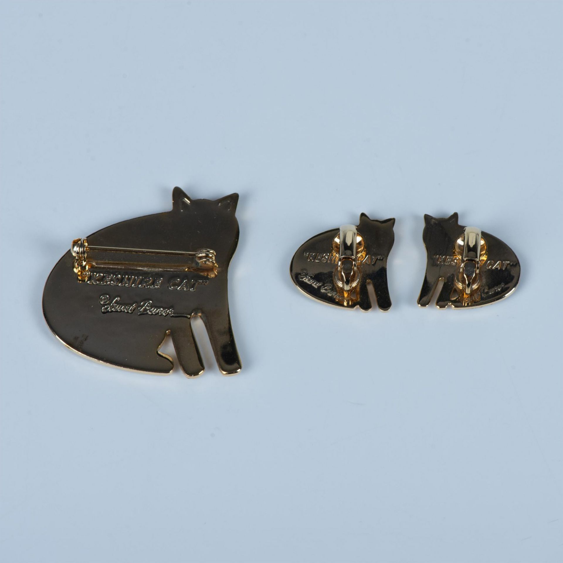 2pc Set Laurel Burch Keshire Cat Pin & Clip-On Earrings - Image 3 of 6