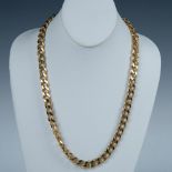 Heavy 14KGS Textured Yellow Gold Chain Necklace