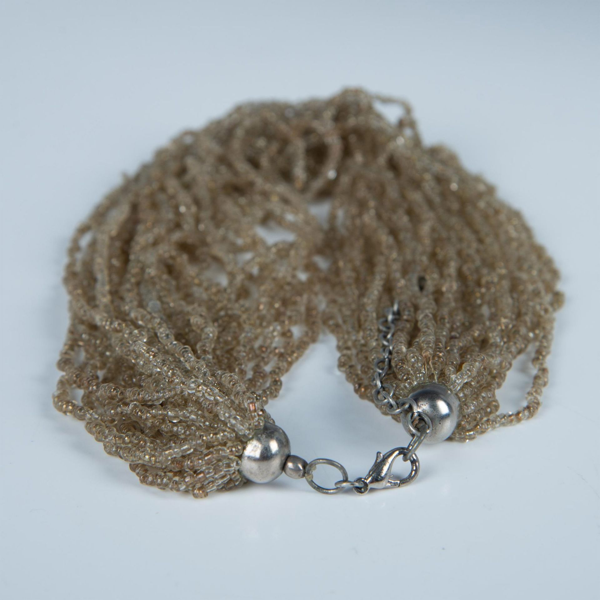 Beautiful Multi-Strand Champagne Bead Necklace - Image 3 of 3