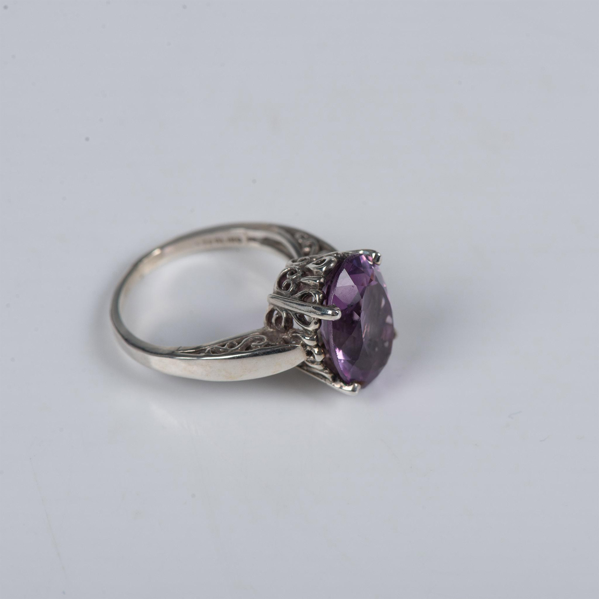 Fabulous Hand Crafted Kabana Sterling Silver & Amethyst Ring - Image 3 of 7