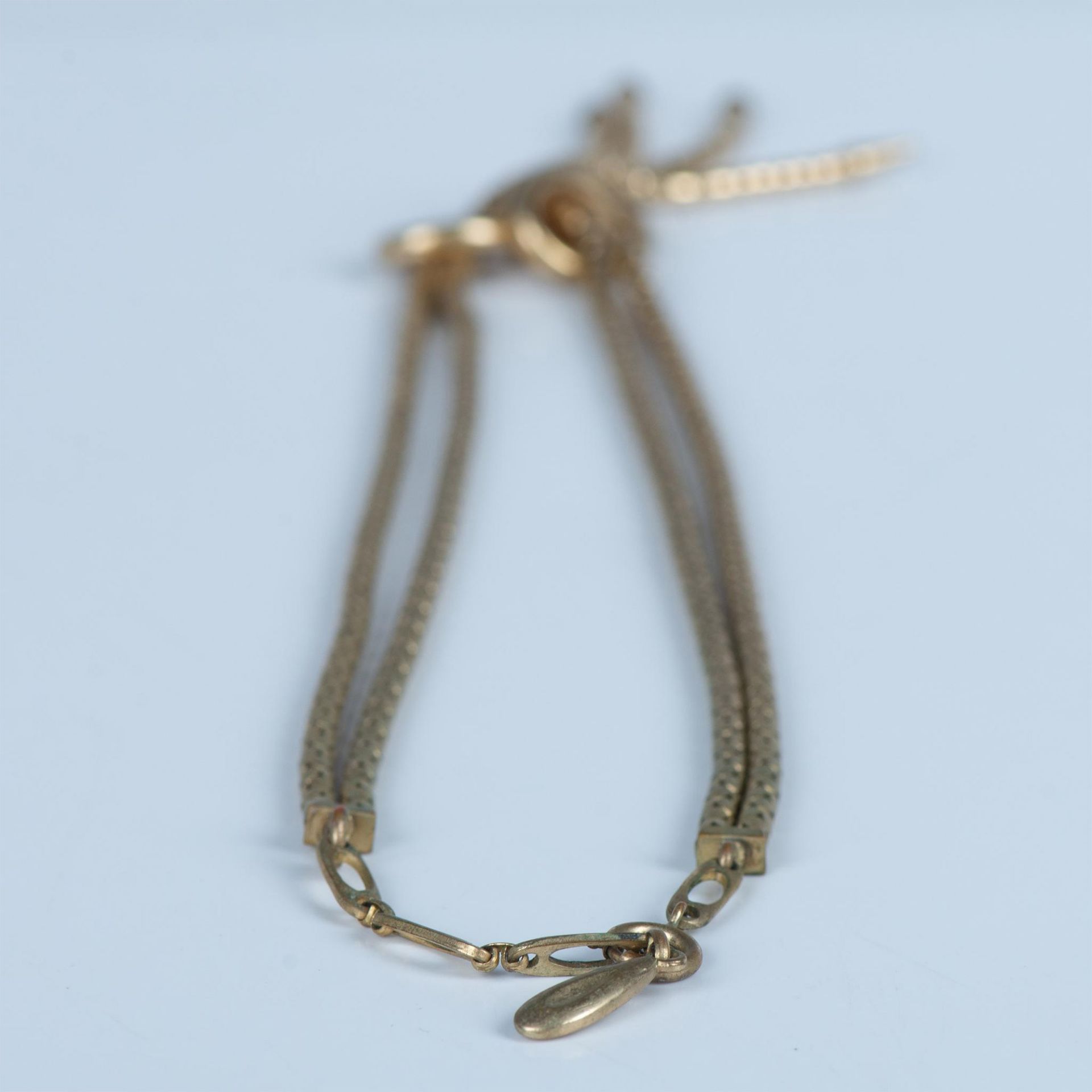 Fancy Gold Metal Lariat Necklace - Image 3 of 3