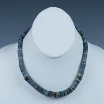 Handmade Native American Blue Coral Bead Necklace