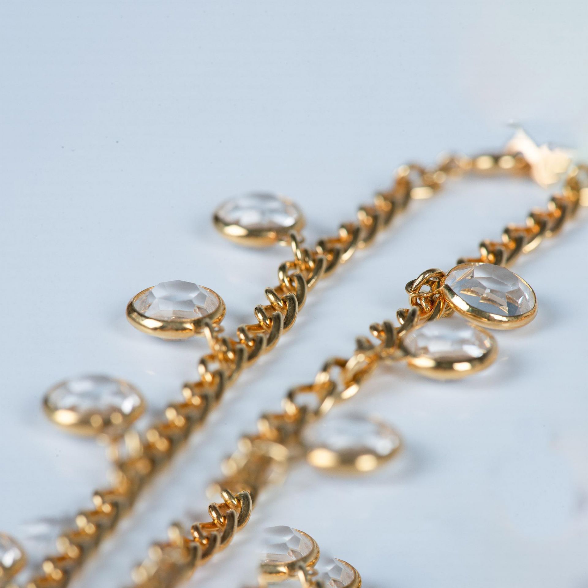 2pc Swarovski Gold-Plated Clear Crystal Bracelets - Bild 4 aus 5