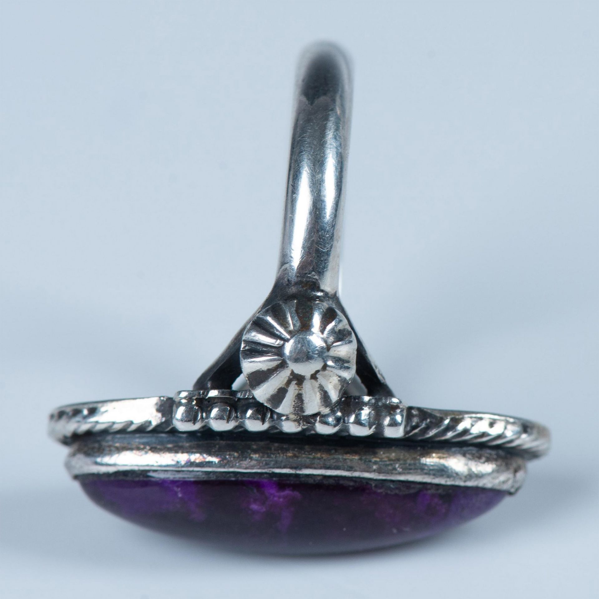 R. Begay Navajo Sterling Silver & Dark Purple Sugilite Ring - Image 6 of 6