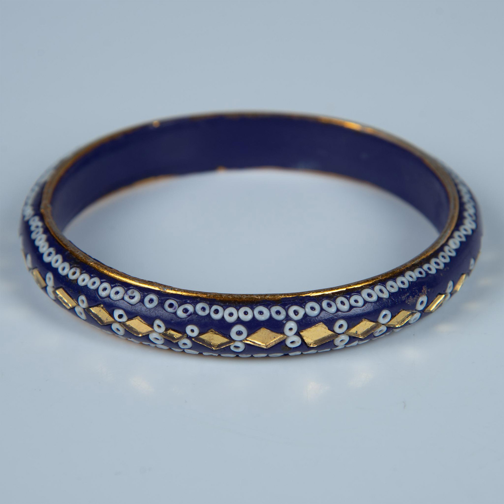 Exotic Purple & Gold Tone Bangle Bracelet