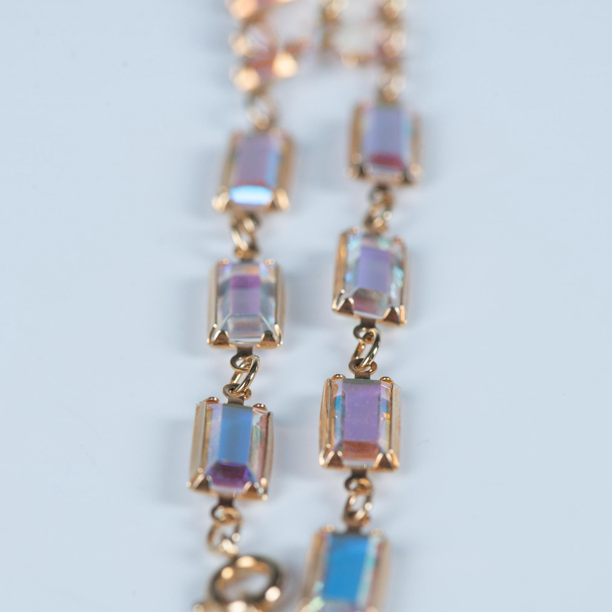 Elegant Swarovski Iridescent Crystal Gold-Plated Bracelet - Image 2 of 3