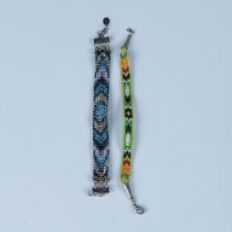 2pc Native American Hand-Woven Bead Bracelets