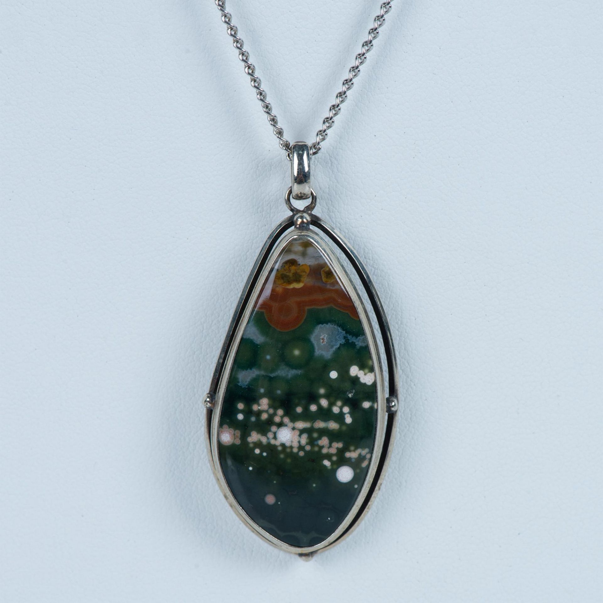 Gorgeous Natural Rainforest Jasper Pendant Necklace
