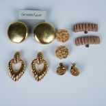 5 Pairs of Gold Tone Costume Earrings