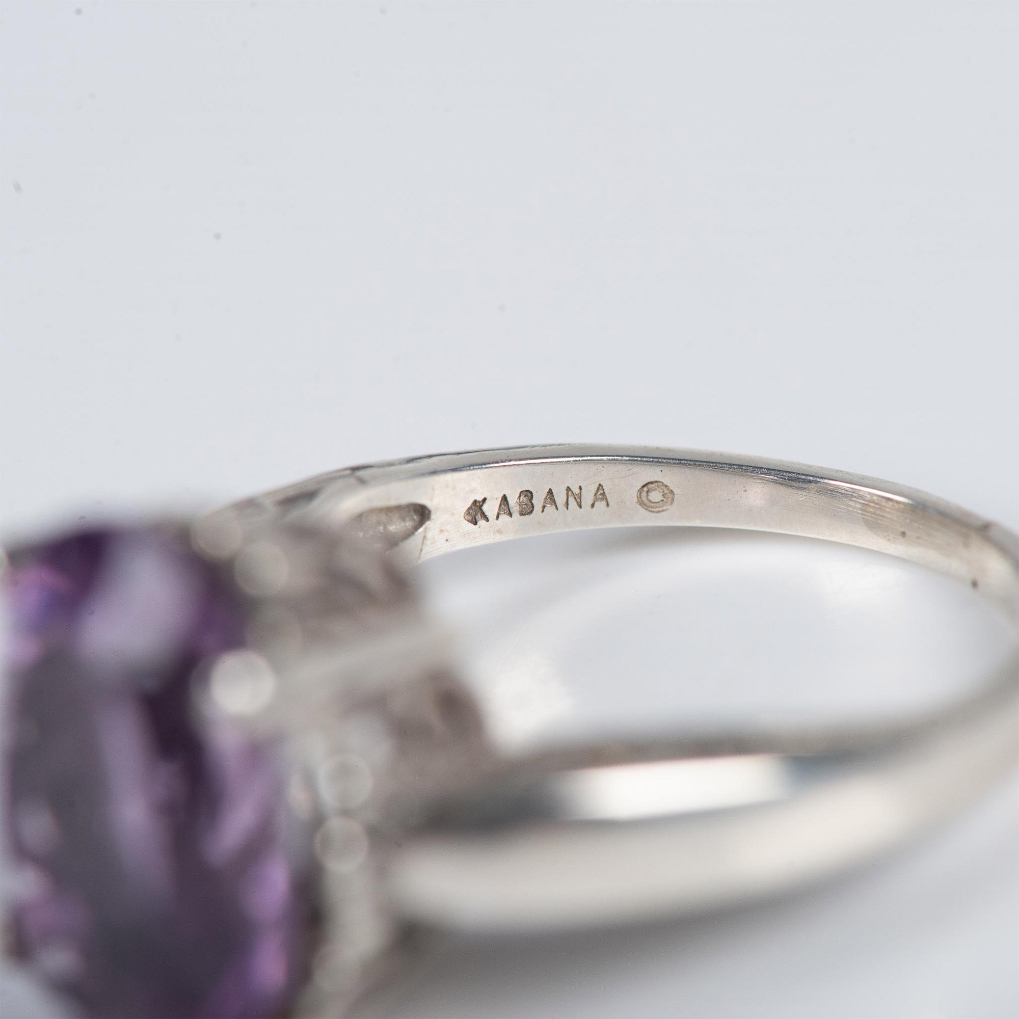 Fabulous Hand Crafted Kabana Sterling Silver & Amethyst Ring - Image 6 of 7